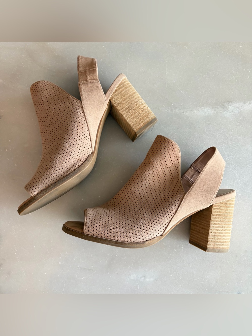 Cole Haan Callista Slingback Blush Pink Perforated Heeled Booties 10